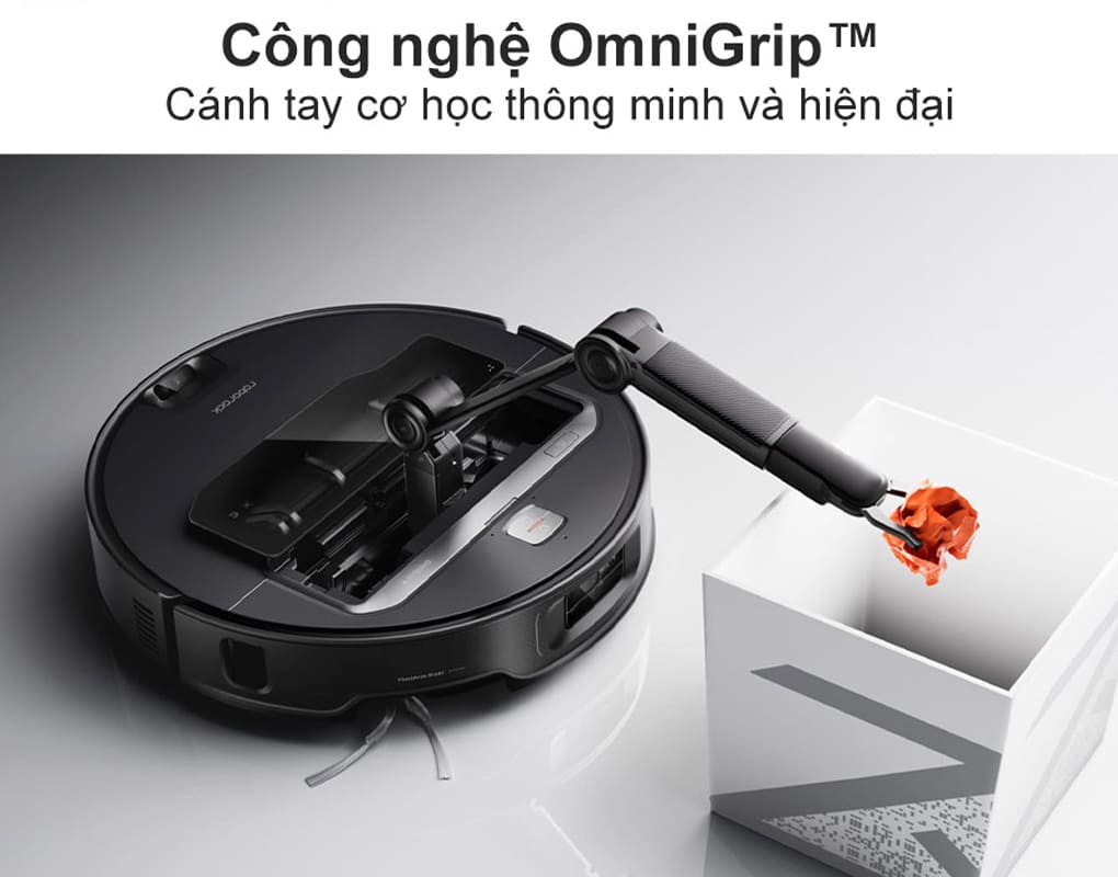 Robot hút bụi lau nhà cánh tay cơ học Roborock Saros Z70 - Đen